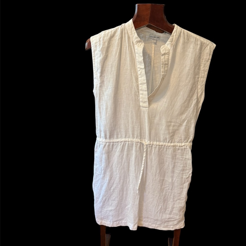 James Perse white  Sleeveless linen mini dress size 2